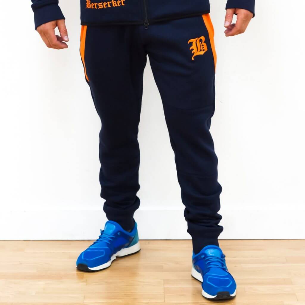 Technical Tracksuit Bottoms Navy & Orange